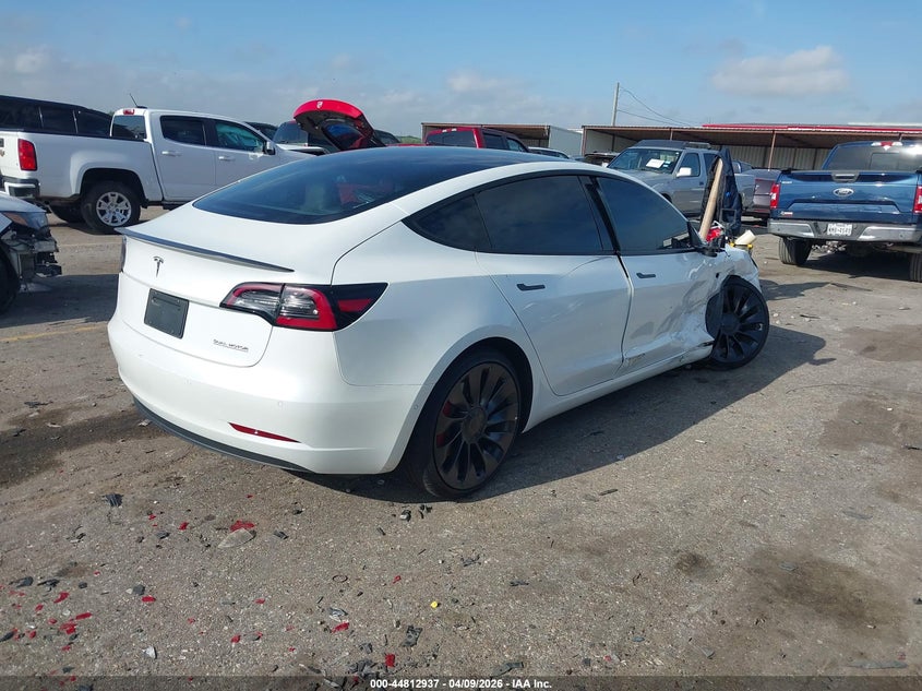 2022 Tesla Model 3 Performance Dual Motor All-Wheel Drive white Lot 111044812937 Vin 5YJ3E1EC2NF164589