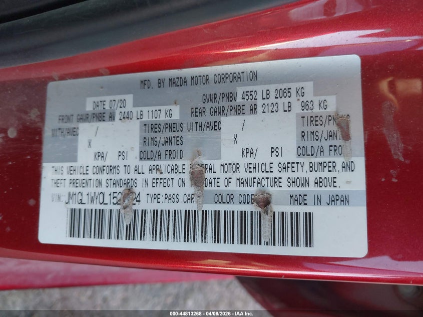 2020 Mazda Mazda6 Grand Touring Reserve VIN: JM1GL1WY0L1525924 Lot: 44813268