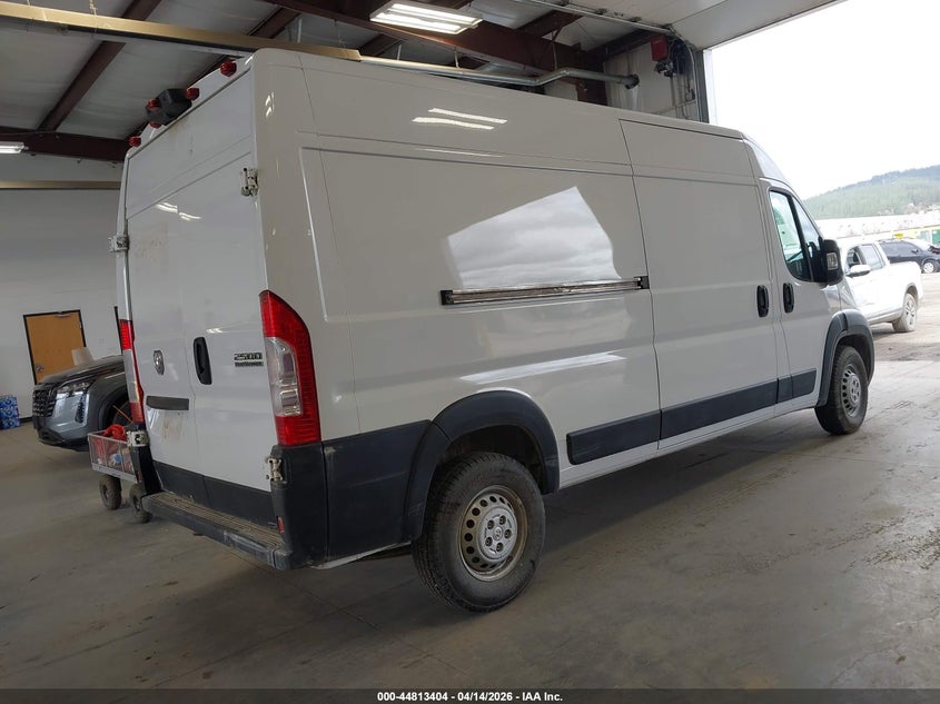 Vin: 3c6lrvdg3se519679, lot: 45310672, ram promaster 2500 tradesman high roof 159 wb w/pass seat 20254