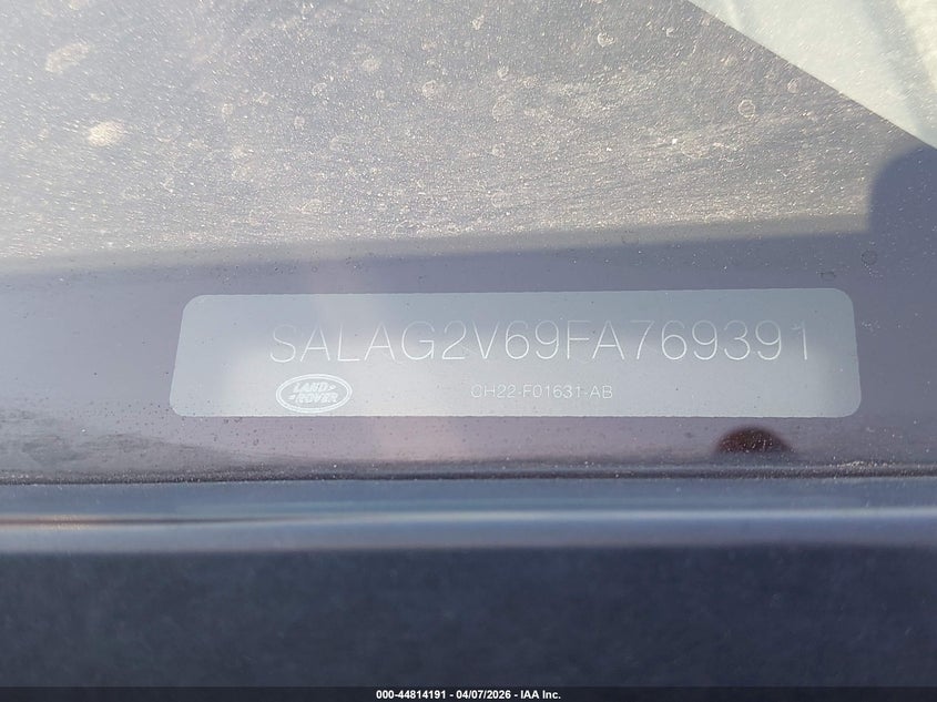 2015 Land Rover Lr4 VIN: SALAG2V69FA769391 Lot: 44814191