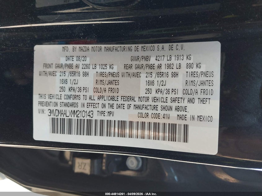 2021 Mazda Cx-30 2.5 S VIN: 3MVDMAALXMM210143 Lot: 44814261