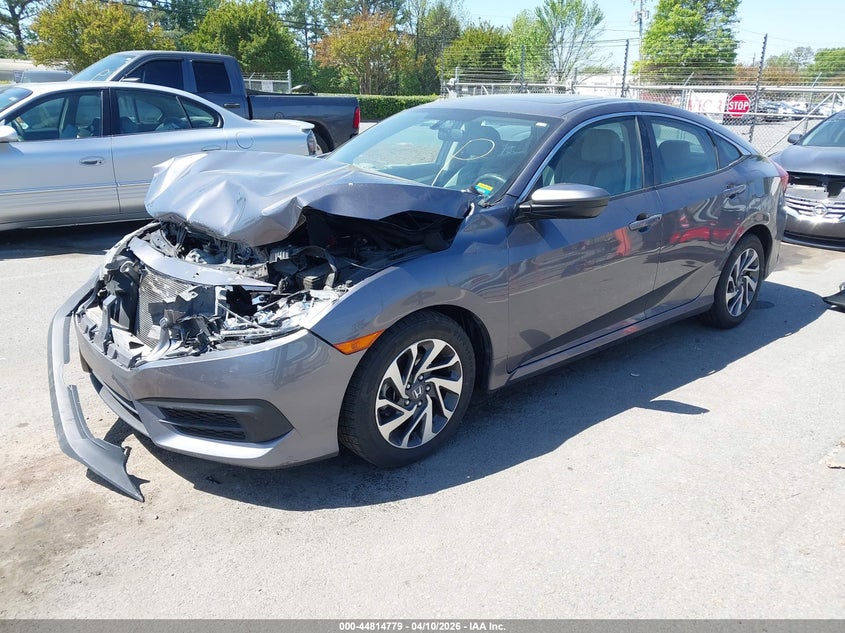 2016 Honda Civic 2.0 Ex grey Lot 111044814779 Vin 19XFC2F74GE001445