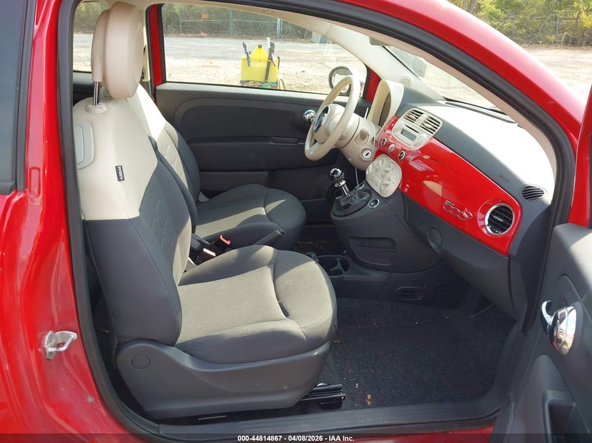 2012 Fiat 500 1.4 C Pop red Lot 111044814867 Vin 3C3CFFDR6CT379850