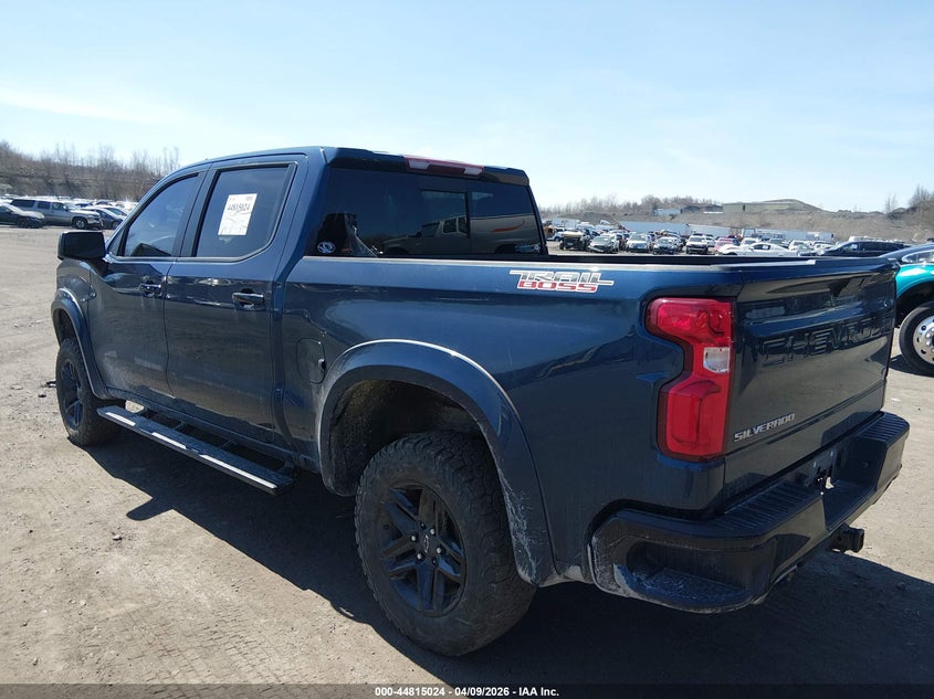 2021 Chevrolet Silverado 5.3 4wd Short Bed Lt Trail Boss Blue Lot 111044815024 Vin 3GCPYFED3MG384489
