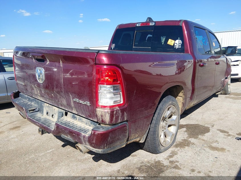 2019 Ram 1500 5.7 Ram Big Horn/Lone Star 4X4 5'7 Box brown Lot 111044815175 Vin 1C6SRFFT2KN713188