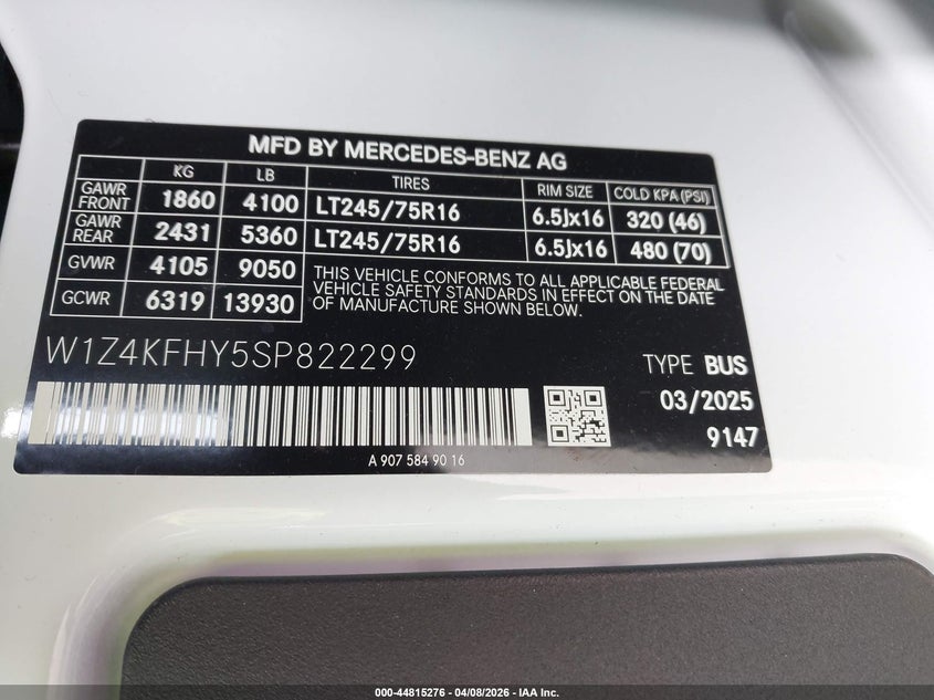 2025 Mercedes-Benz Sprinter 2500 Standard Roof 4-Cyl Diesel