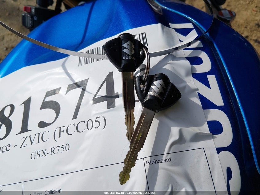 2022 Suzuki Gsx-R750 VIN: JS1GR7MA8N7100551 Lot: 44815748