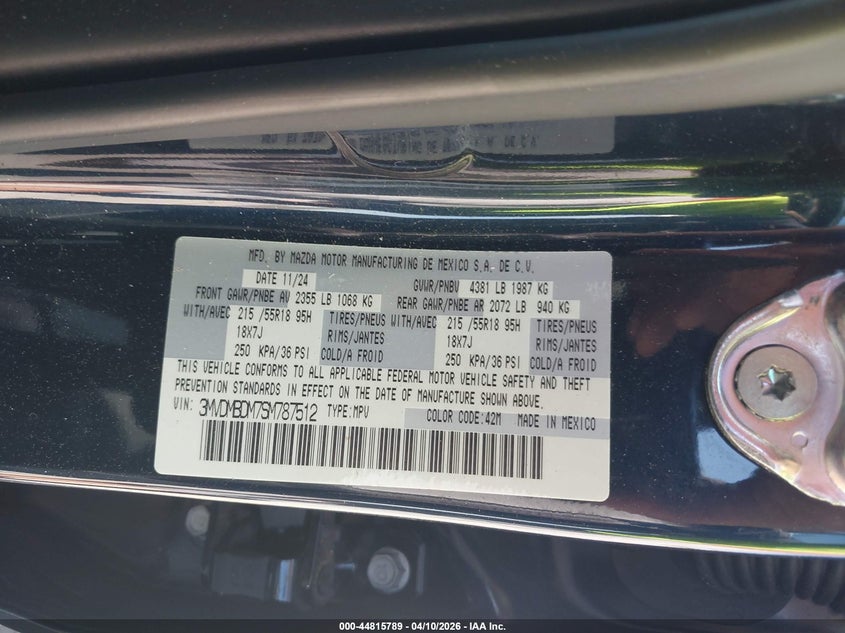 2025 Mazda Cx-30 2.5 S Premium Package VIN: 3MVDMBDM7SM787512 Lot: 44815789