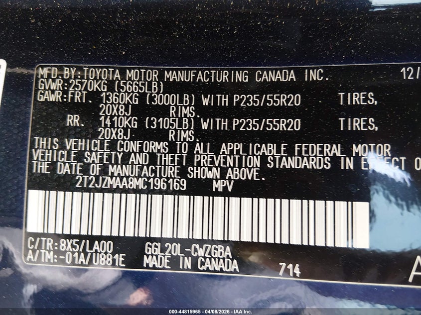 2021 Lexus Rx 3.5 Rx 350 blue Lot 111044815965 Vin 2T2JZMAA8MC196169