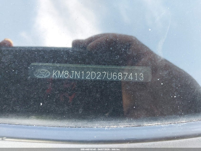 2007 Hyundai Tucson Limited/Se VIN: KM8JN12D27U687413 Lot: 44816140