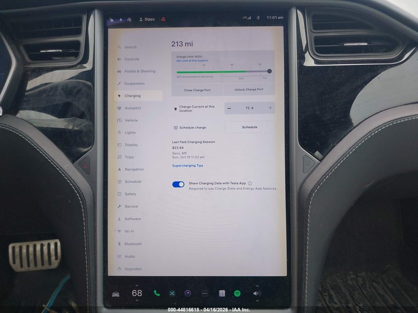 2018 Tesla Model s 100D/75D/P100D grey Lot 111044816618 Vin 5YJSA1E40JF293215