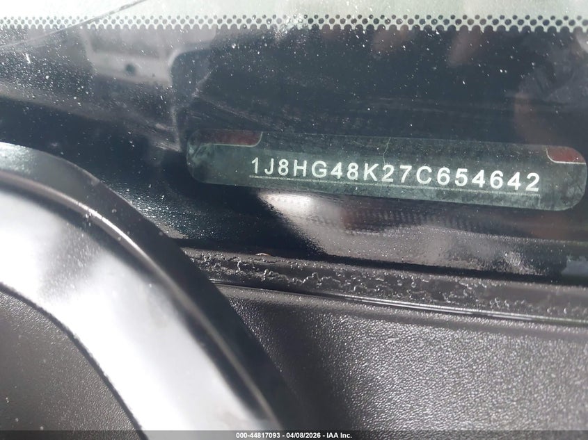 2007 Jeep Commander Sport VIN: 1J8HG48K27C654642 Lot: 44817093