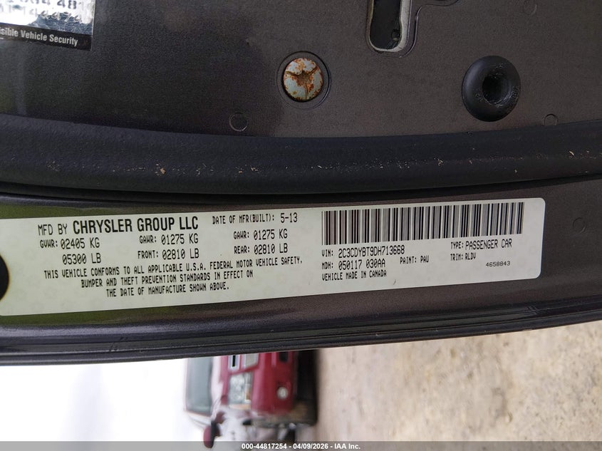 2013 Dodge Challenger R/T/R/T Classic/R/T Plus VIN: 2C3CDYBT9D8713668 Lot: 44817254