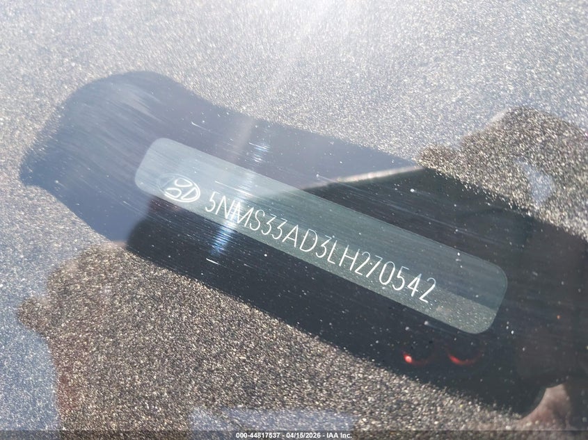 2020 Hyundai Santa Fe Sel VIN: 5NMS33AD3LH270542 Lot: 44817537