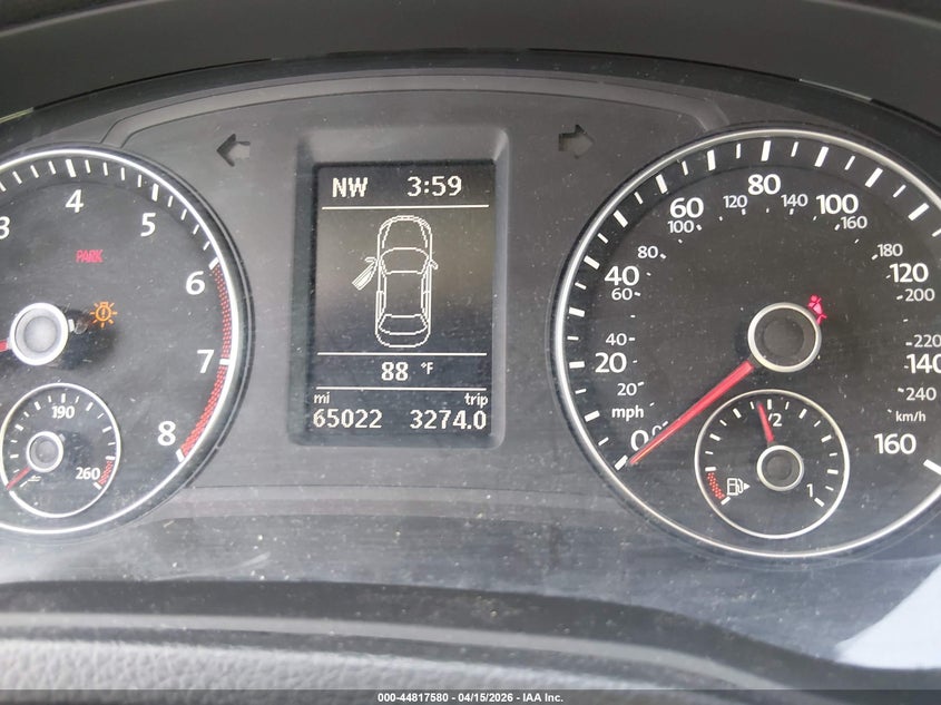 2013 Volkswagen Passat 2.5L Se VIN: 1VWBH7A35DC011693 Lot: 44817580