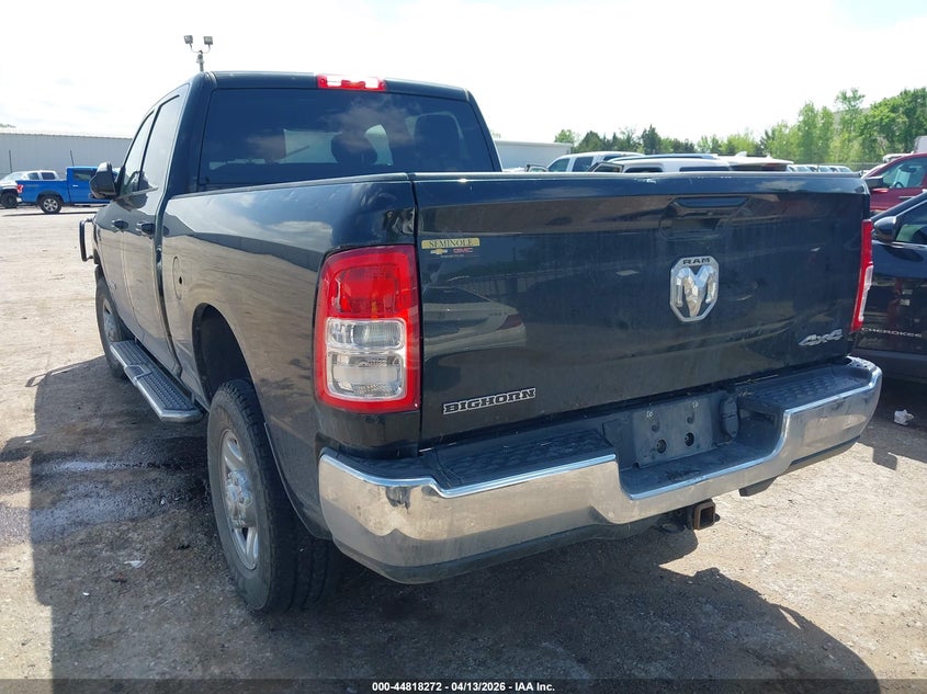 2022 Ram 2500 6.7 Big Horn 4x4 6'4 Box Black Lot 111044818272 Vin 3C6UR5DL2NG248124