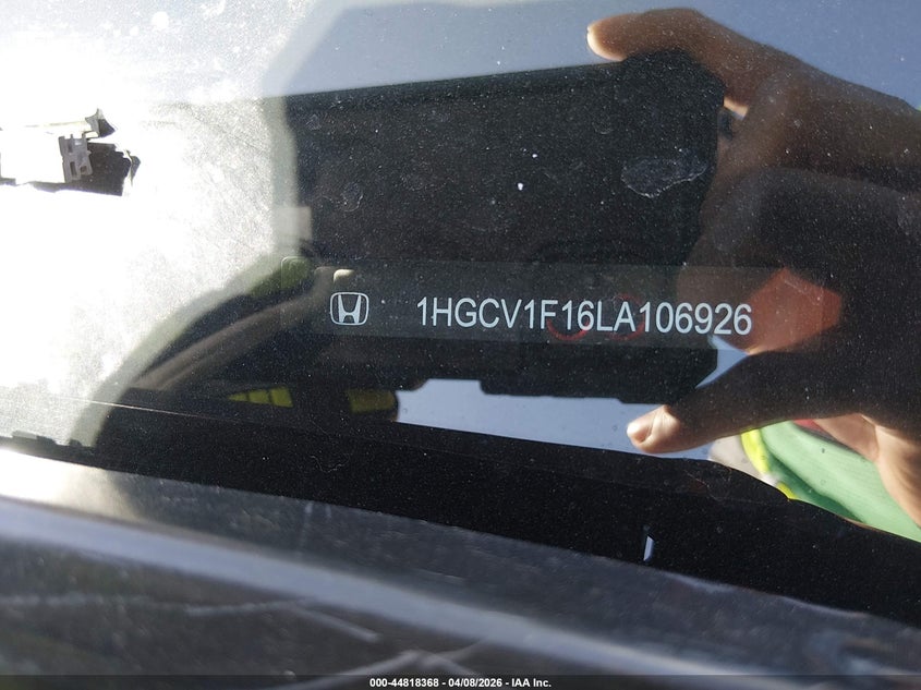 VIN 1HGCV1F16LA106926 2020 HONDA ACCORD LX