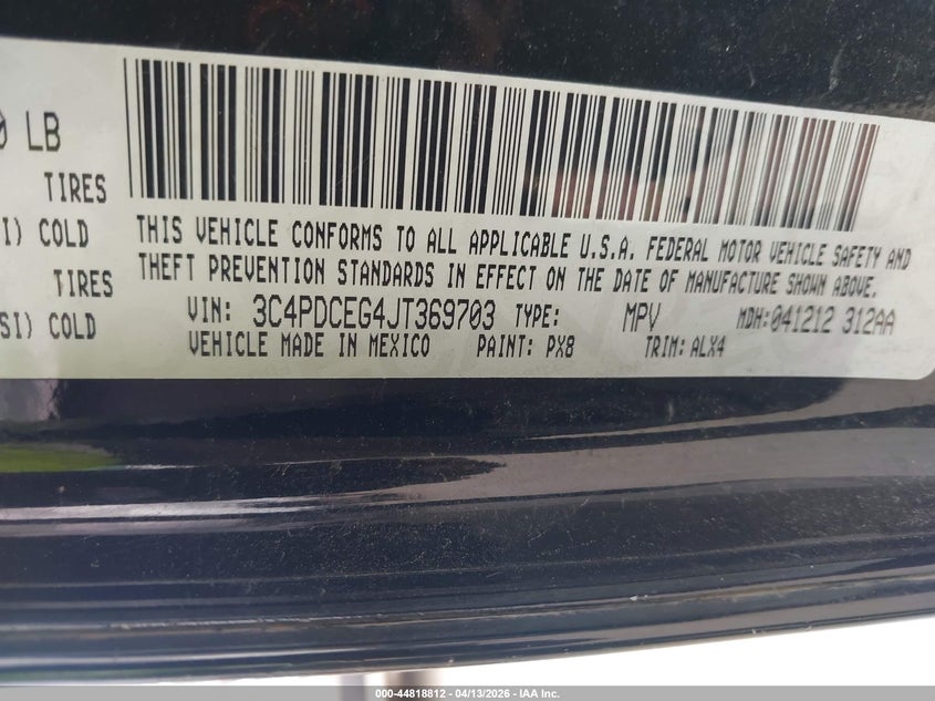 2018 Dodge Journey 3.6 Gt black Lot 111044818812 Vin 3C4PDCEG4JT369703