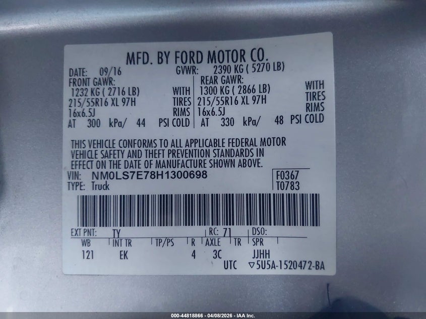 2017 Ford Transit 2.5 Connect Xl silver Lot 111044818866 Vin NM0LS7E78H1300698