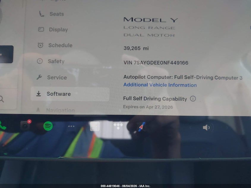 2022 TESLA MODEL Y auction photo 7