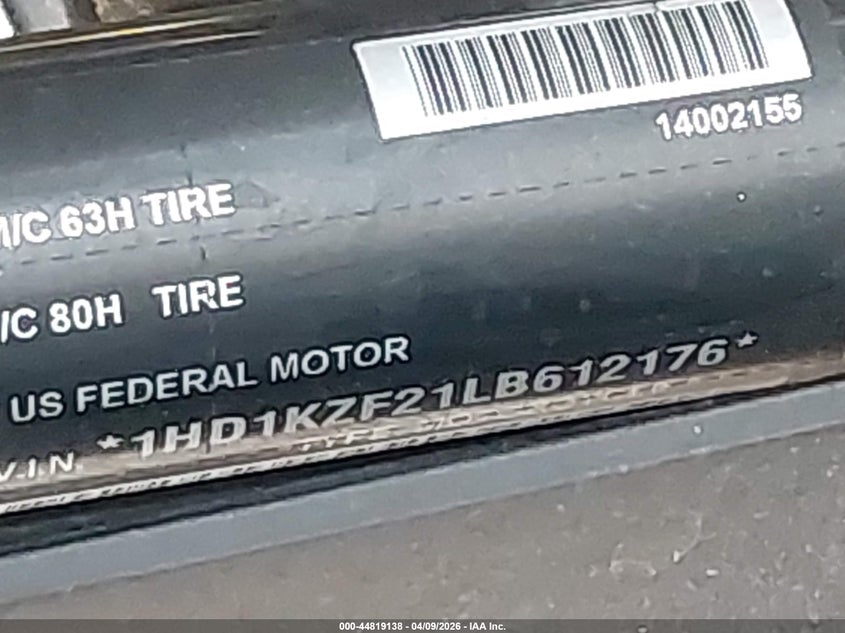 2020 Harley-Davidson Fltrk VIN: 1HD1KZF21LB612176 Lot: 44819138