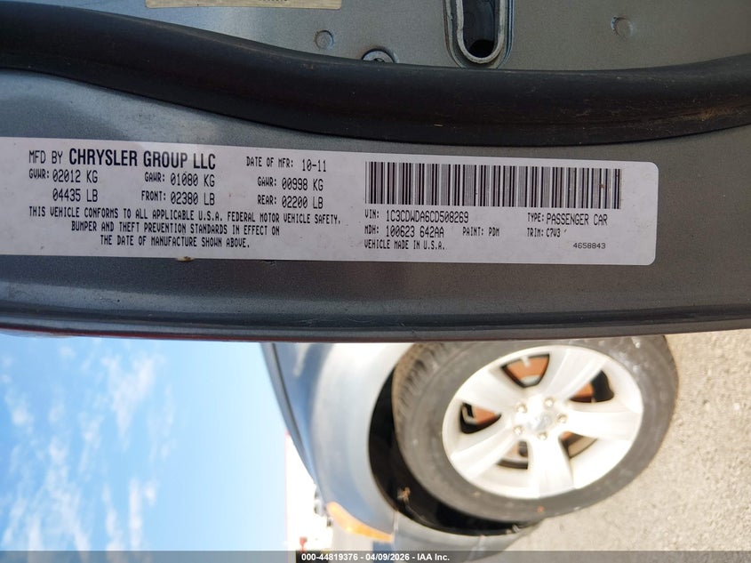 2012 Dodge Caliber Sxt VIN: 1C3CDWDAGCD508269 Lot: 44819376