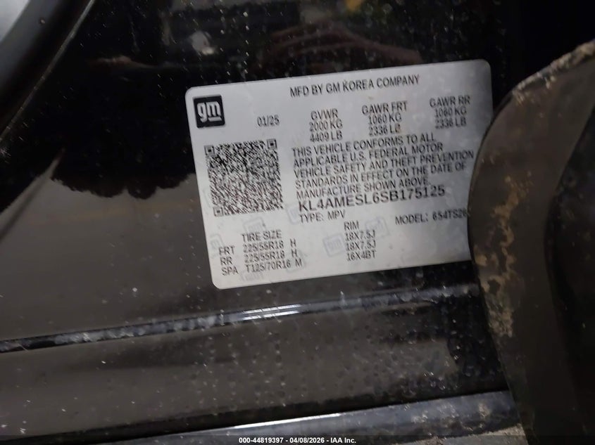 2025 Buick Encore Gx Sport Touring Awd VIN: KL4AMESL6SB175125 Lot: 44819397