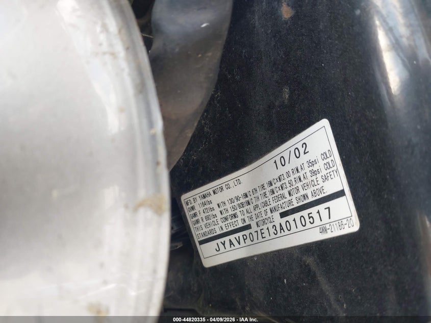 2003 Yamaha Xv1600 At VIN: JYAVP07E13A010517 Lot: 44820335