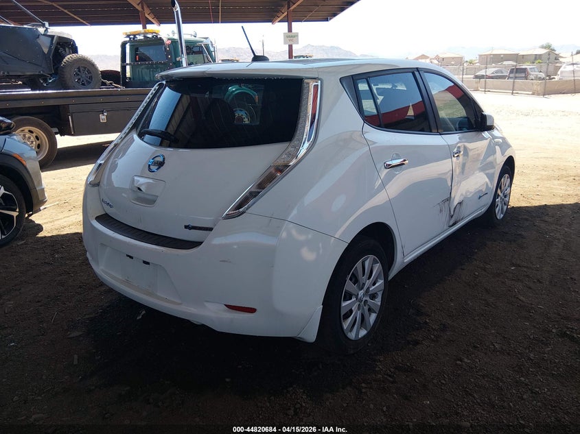 Vin: 1n4az0cp9fc312477, lot: 45317958, nissan leaf s 20154