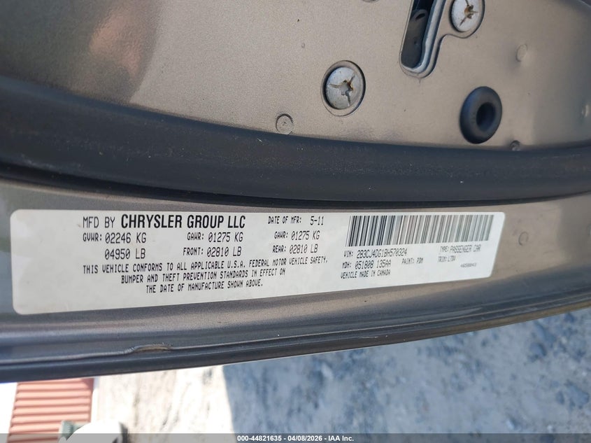 2011 Dodge Challenger VIN: 2B3CJ4DG1BH570324 Lot: 44821635