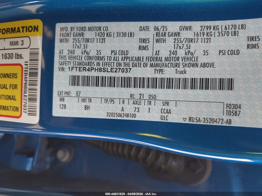 1FTER4PH8SLE27037 2025 Ford Ranger 2.3 Xl blue