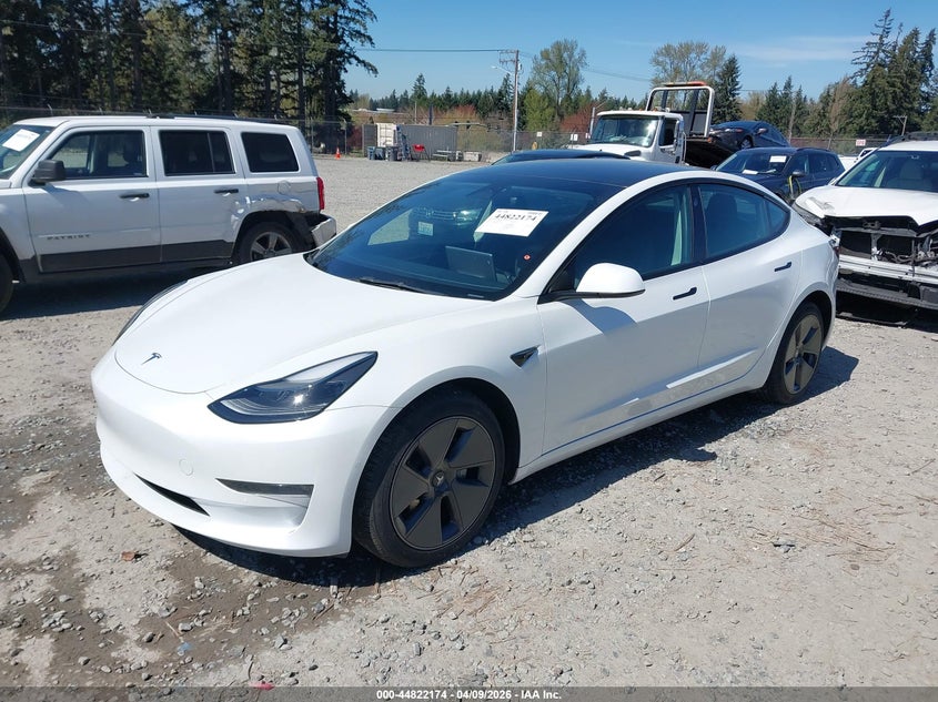 2022 Tesla Model 3 Long Range Dual Motor All-Wheel Drive white Lot 111044822174 Vin 5YJ3E1EB2NF342136