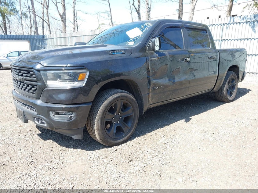 2022 Ram 1500 3.6 Ram Big Horn 4X4 5'7 Box black Lot 111044822233 Vin 1C6RRFFG5NN297322