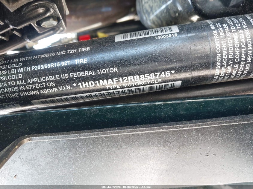 2024 Harley-Davidson Flhtcutg VIN: 1HD1MAF12RB858746 Lot: 44822726