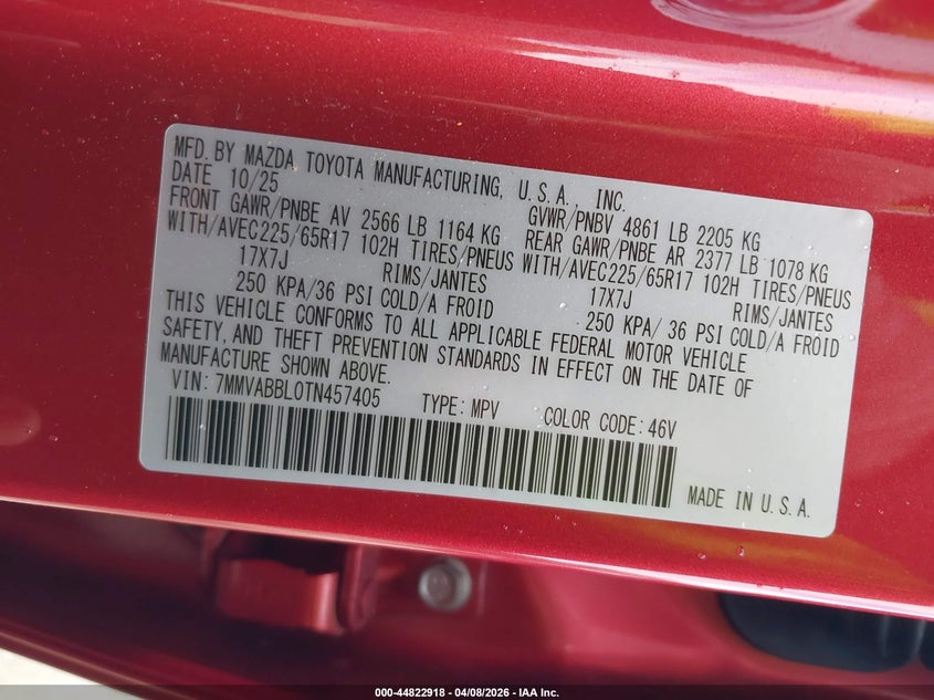 2026 Mazda Cx-50 2.5 S Preferred VIN: 7MMVABBL0TN457405 Lot: 44822918