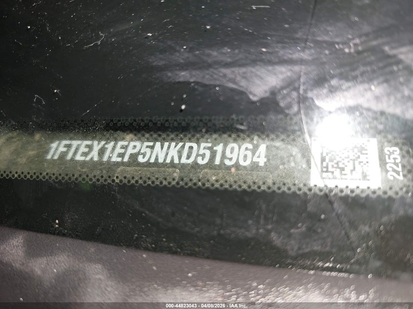 VIN 1FTEX1EP5NKD51964 2022 FORD F-150 XL