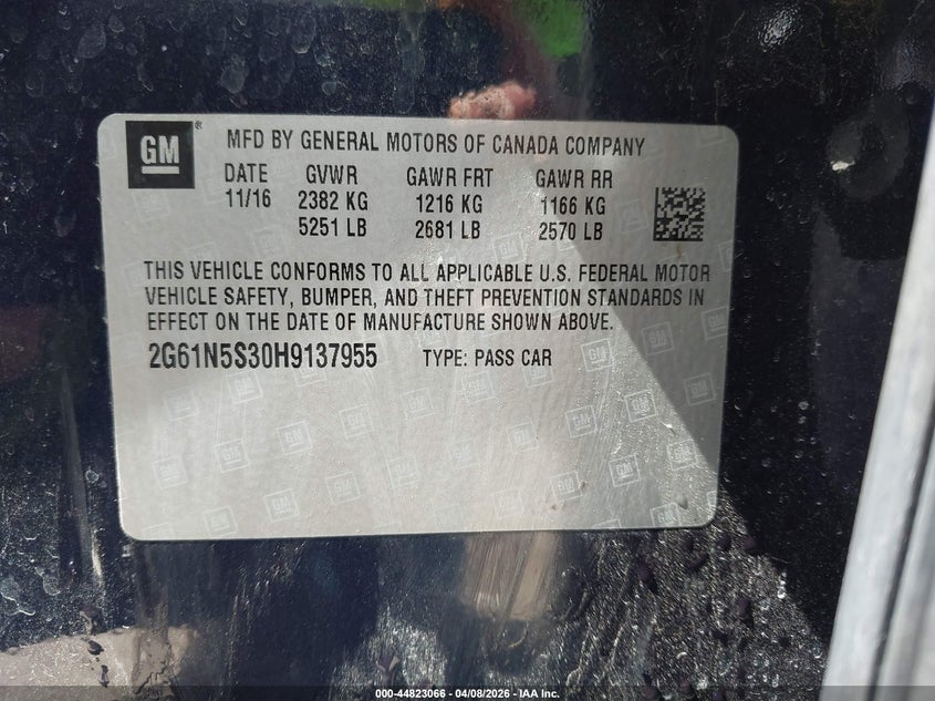 2017 Cadillac Xts Luxury VIN: 2G61N5S30H9137955 Lot: 44823066