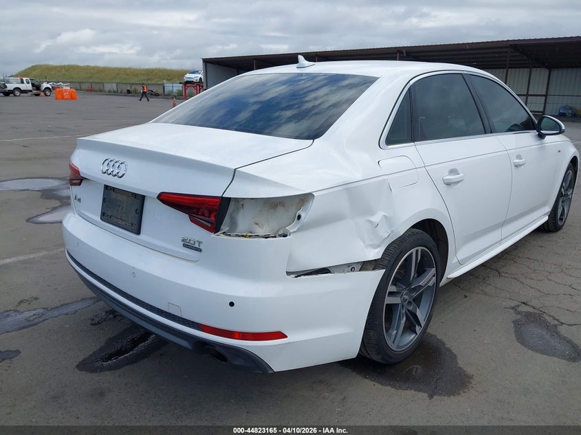 2017 Audi A4 2.0 2.0T Premium white Lot 111044823165 Vin WAUENAF46HN010969