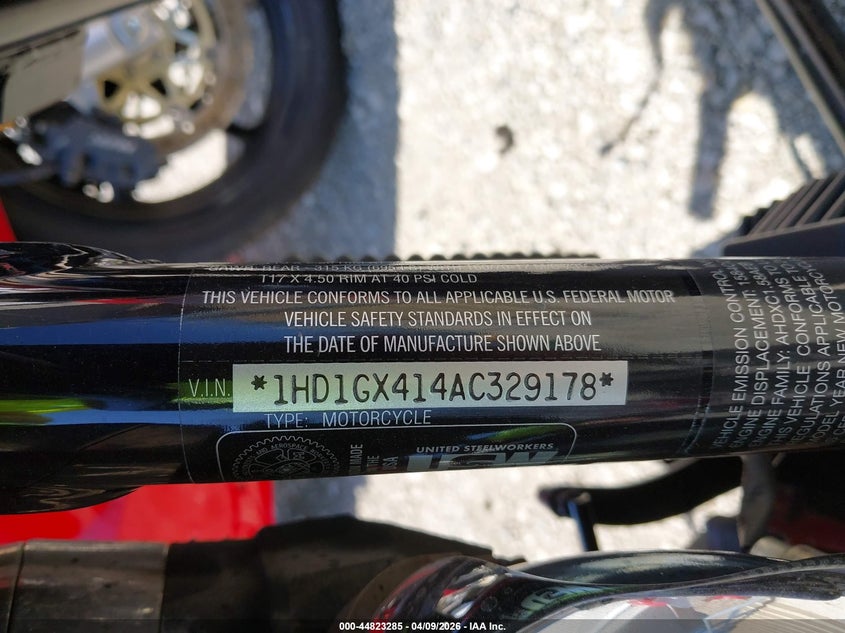 2010 Harley-Davidson Fxdb VIN: 1HD1GX414AC329178 Lot: 44823285