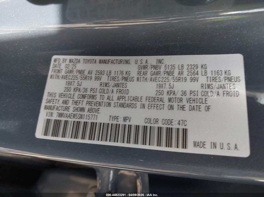 2025 Mazda Cx-50 Hybrid Premium Plus Package VIN: 7MMVAAEW5SN115771 Lot: 44823291