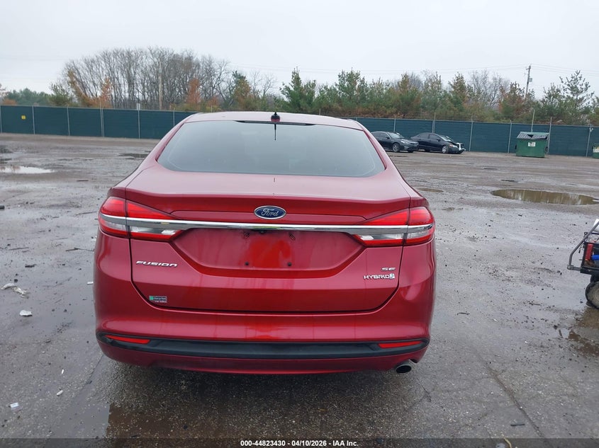 2017 Ford Fusion 2.0 Hybrid Se red Lot 111044823430 Vin 3FA6P0LU9HR278305