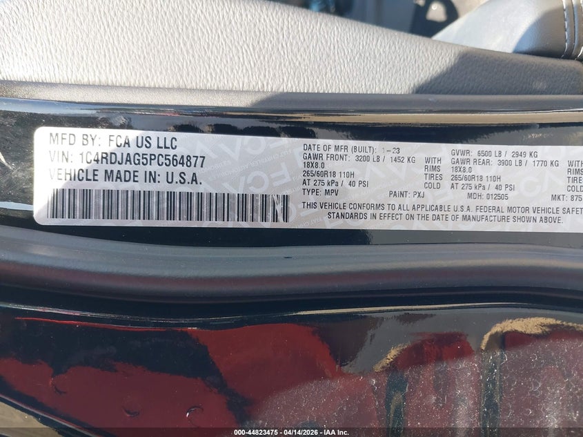2023 Dodge Durango 3.6 Sxt Launch Edition Awd black Lot 111044823475 Vin 1C4RDJAG5PC564877