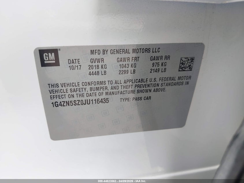 2018 Buick Lacrosse Preferred VIN: 1G4ZN5SZ0JU116435 Lot: 44823563