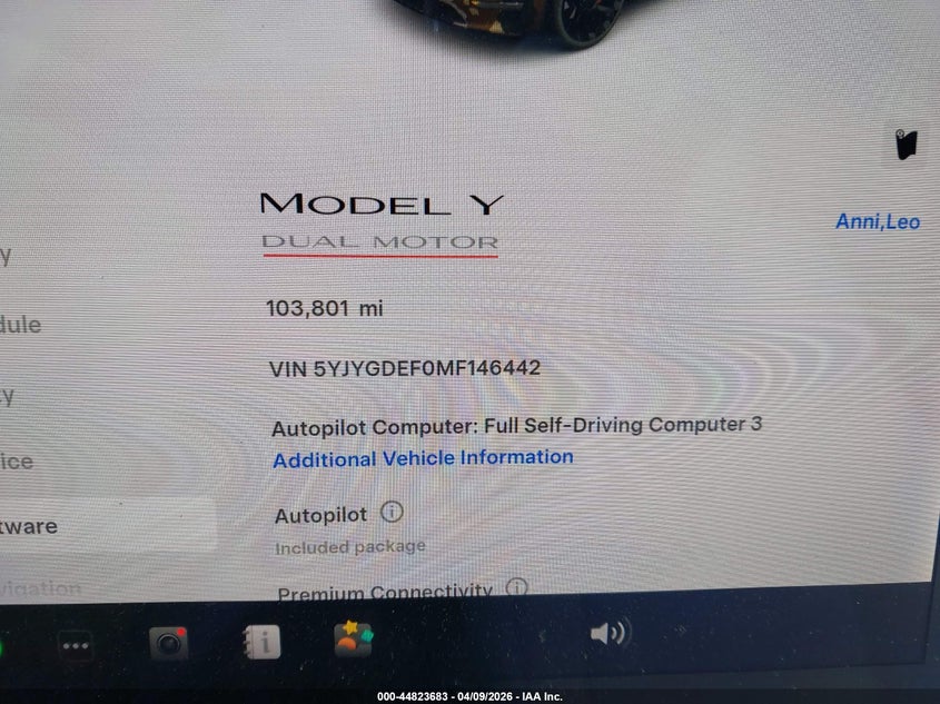 2021 Tesla Model y Performance Dual Motor All-Wheel Drive white Lot 111044823683 Vin 5YJYGDEF0MF146442