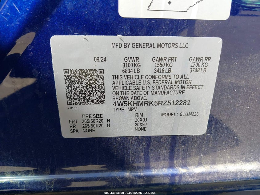 2024 Acura Zdx A-Spec VIN: 4W5KHMRK5RZ512281 Lot: 44823890