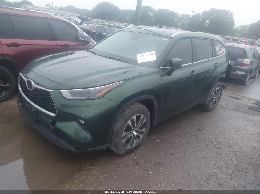 2023 Toyota Highlander 2.4 Xle green Lot 111044824709 Vin 5TDKDRAH2PS501713