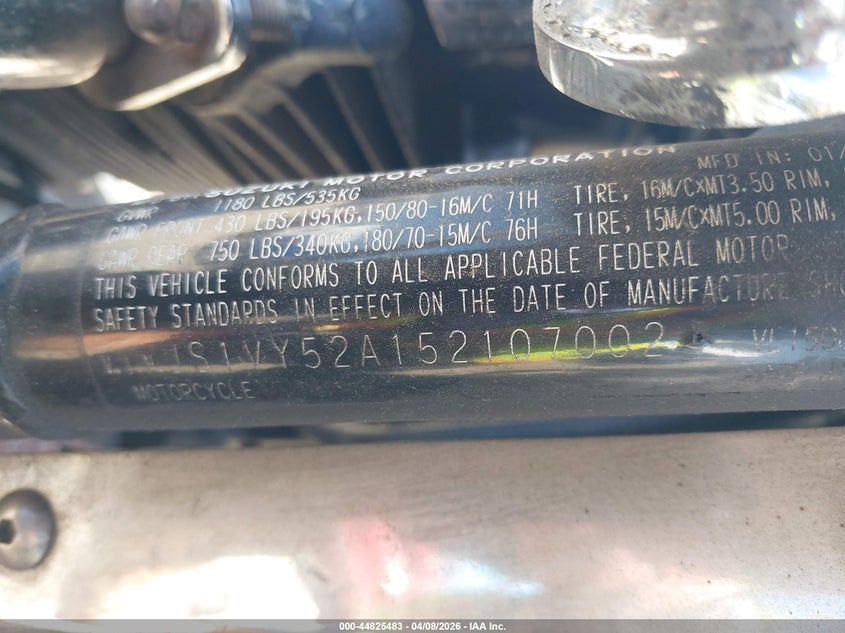 2005 Suzuki C90 VIN: JS1VY52A152107002 Lot: 44825483