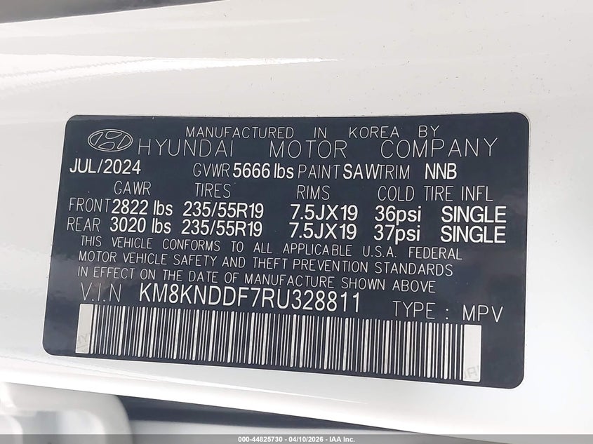 2024 Hyundai Ioniq 5 Sel VIN: KM8KNDDF7RU328811 Lot: 44825730
