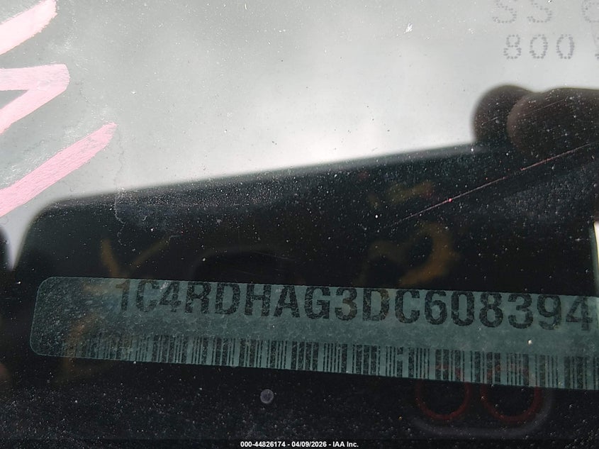 2013 Dodge Durango Sxt VIN: 1C4RDHAG3DC608394 Lot: 44826174