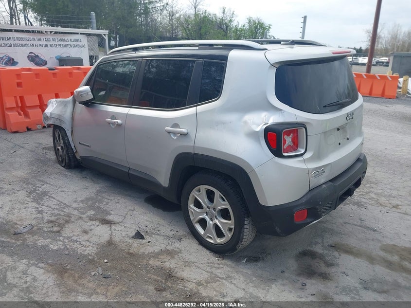 2017 Jeep Renegade Limited 4X4 VIN: ZACCJBDB7HPE45570 Lot: 44826292